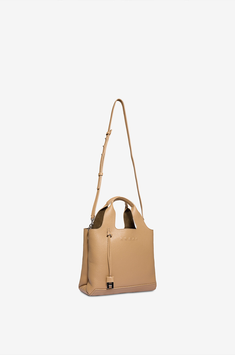 HOGAN Shopping H-Fob Small grained leather tote bag Women LIGHT BROWN 5