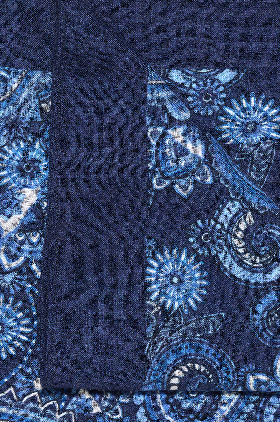 19 ANDREA'S 47 Étole paisley en cachemire Square Ethnos Femme BLEU FONCE 2