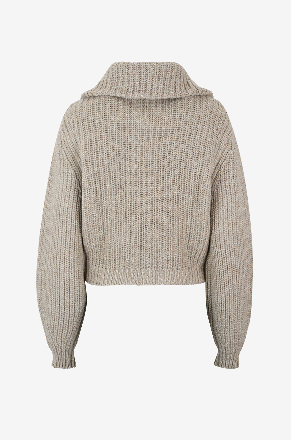 LEMAIRE Rib knit alpaca and yak full-zip cardigan Women Light beige 2