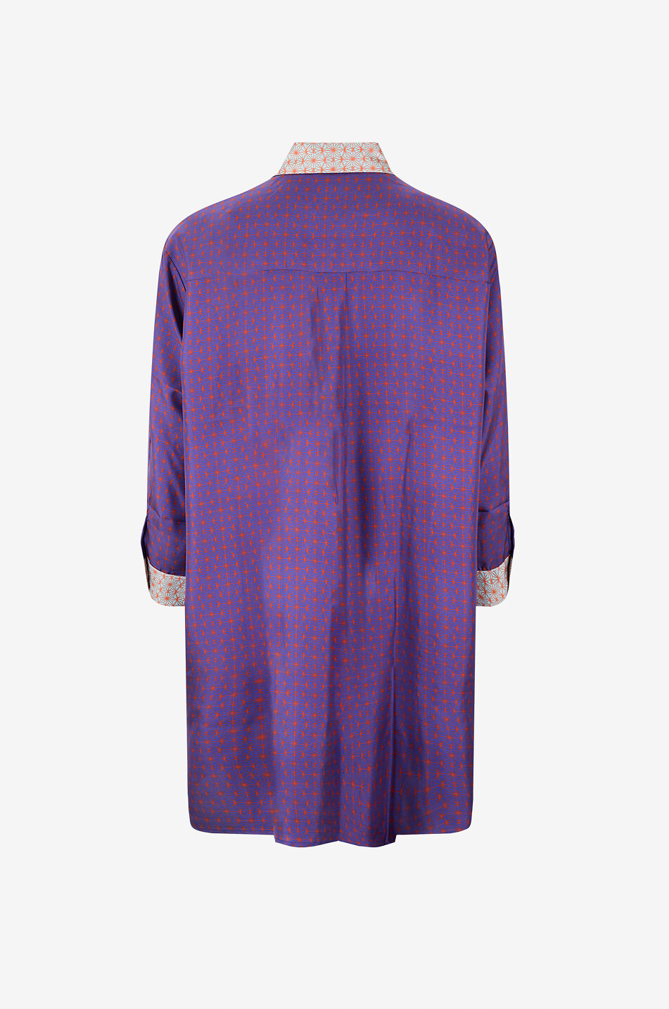 KARMA ON THE ROCKS Chemise de nuit en soie à motif géométrique Gifu Femme VIOLET MOYEN 2