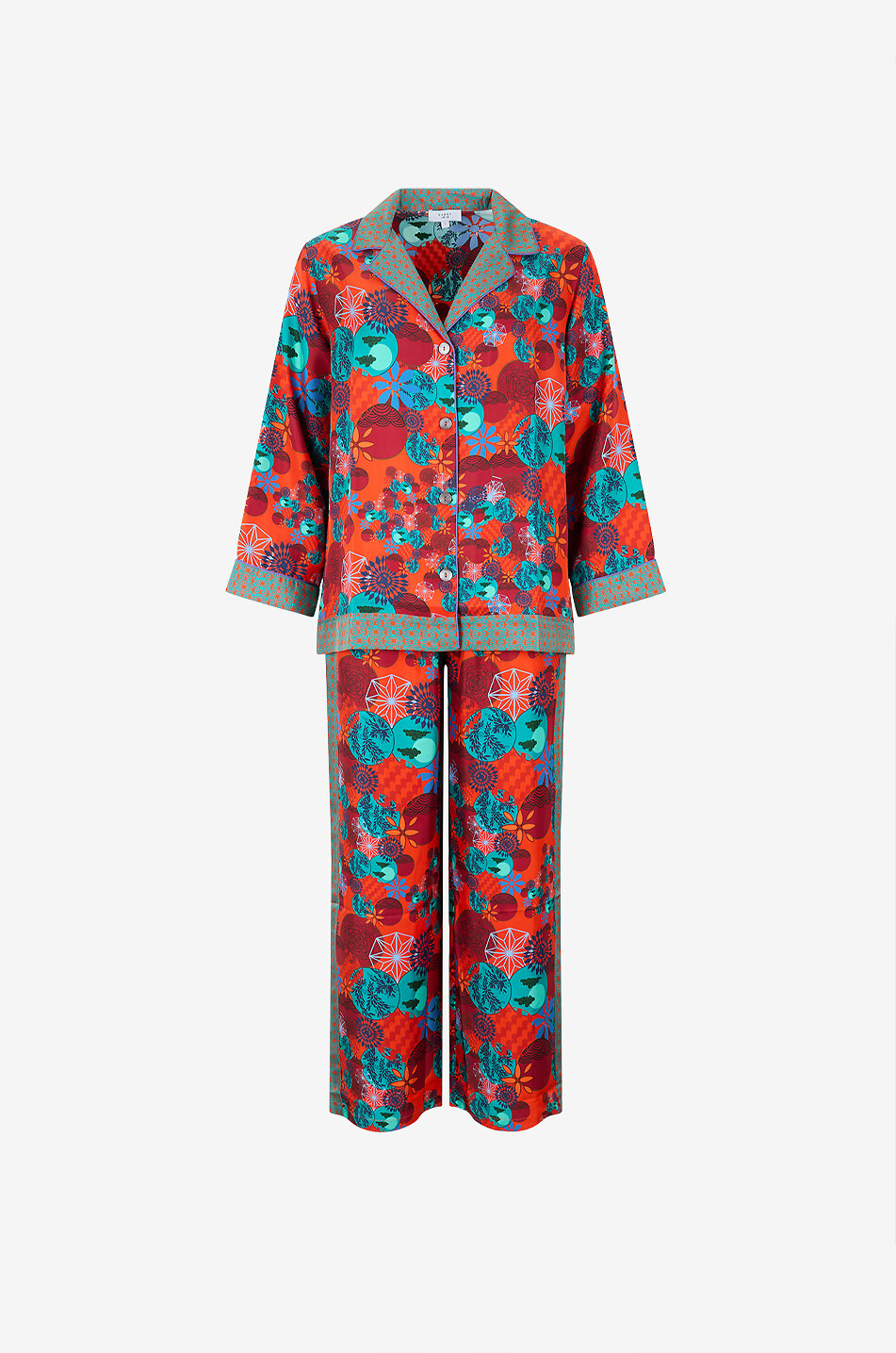 KARMA ON THE ROCKS Pyjama en satin de soie imprimé Isa Femme MULTICOLORE1 1