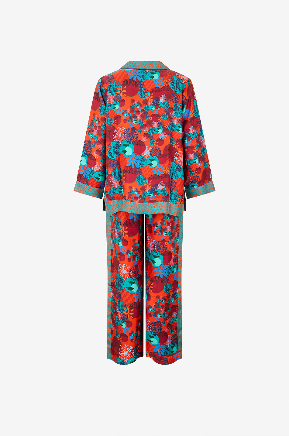 KARMA ON THE ROCKS Pyjama en satin de soie imprimé Isa Femme MULTICOLORE1 2