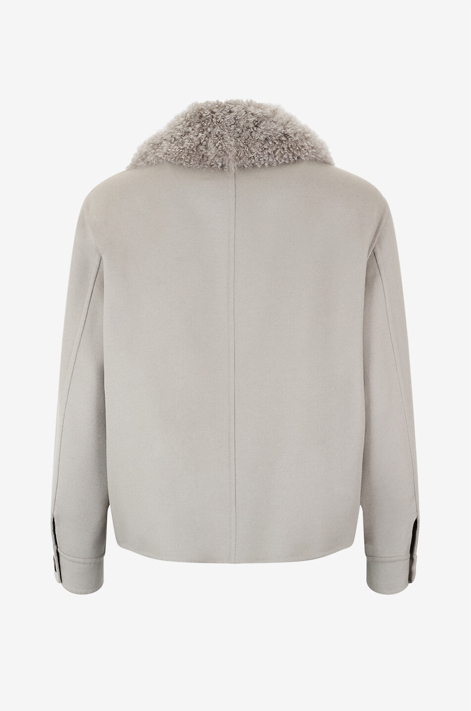 MANZONI 24 Shearling collar wool and cashmere shirt jacket Women BEIGE 2