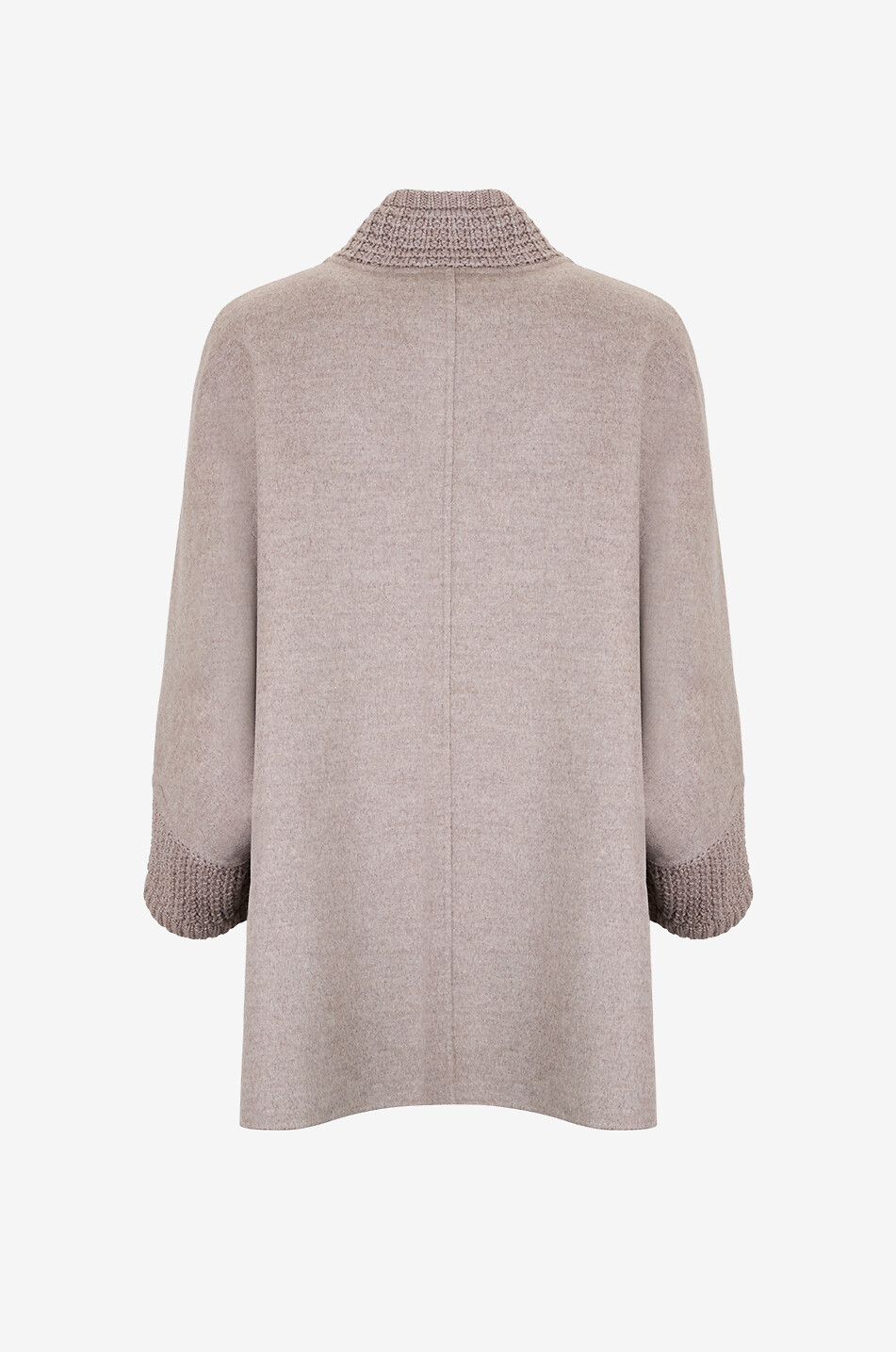 MANZONI 24 Cape en flanelle et maille de laine mérinos et cachemire Loro Piana Femme MARRON 2