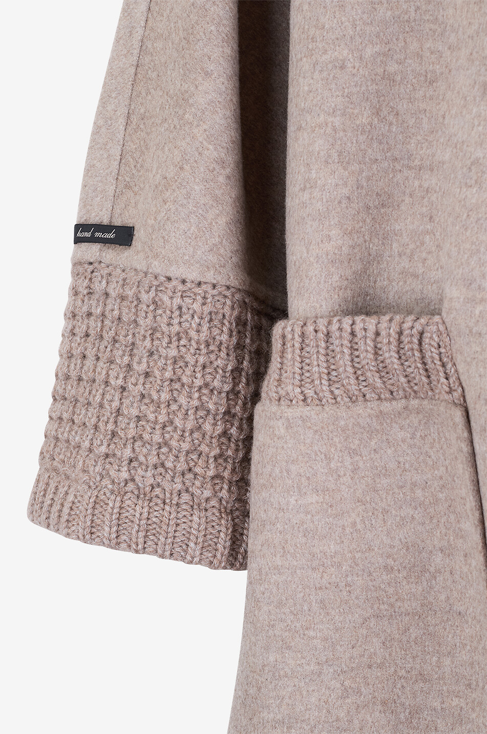 MANZONI 24 Cape en flanelle et maille de laine mérinos et cachemire Loro Piana Femme MARRON 3
