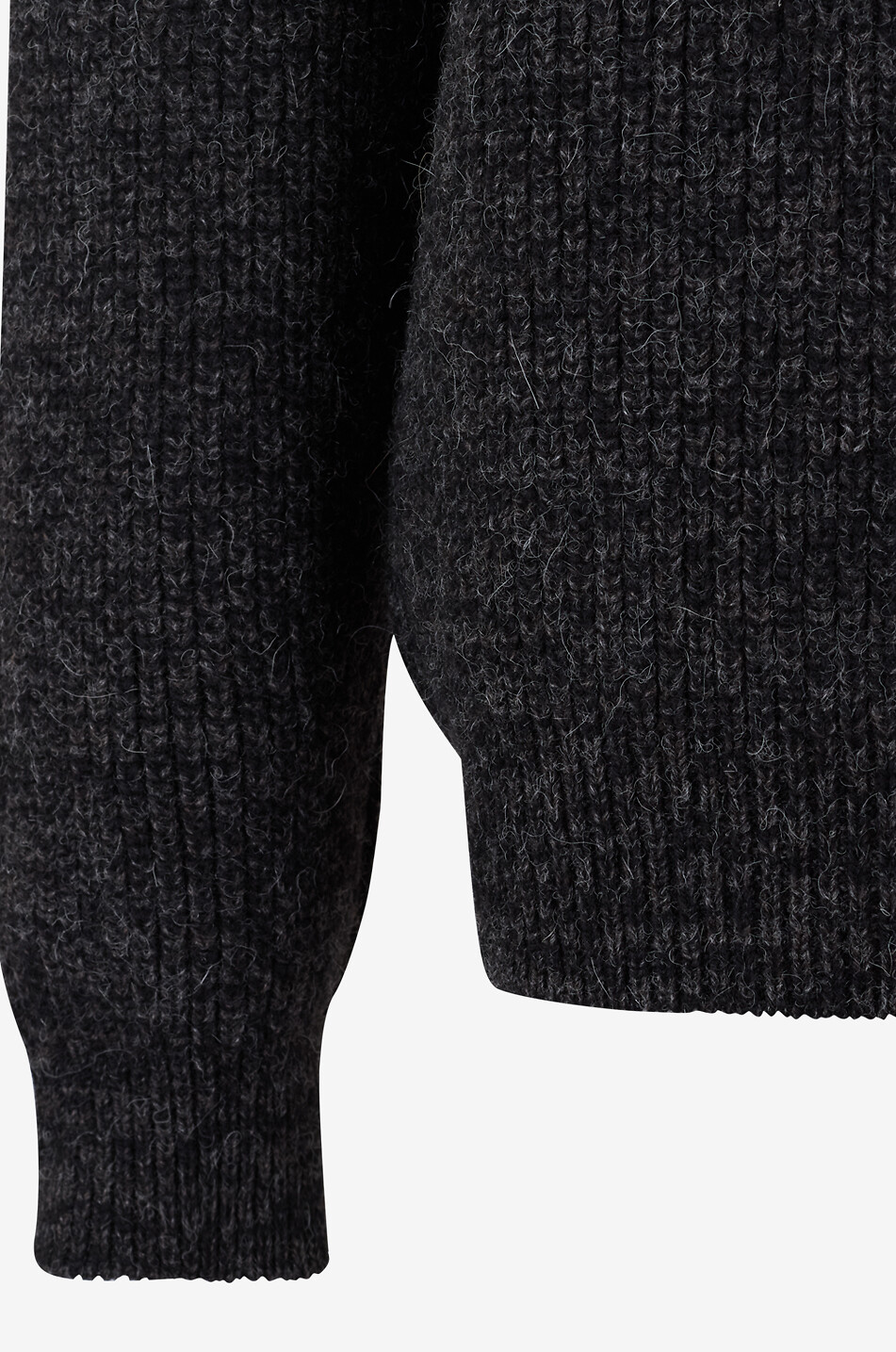 LEMAIRE Pull côtelé oversize à col montant en alpaga et yak Femme MARRON FONCÉ 3