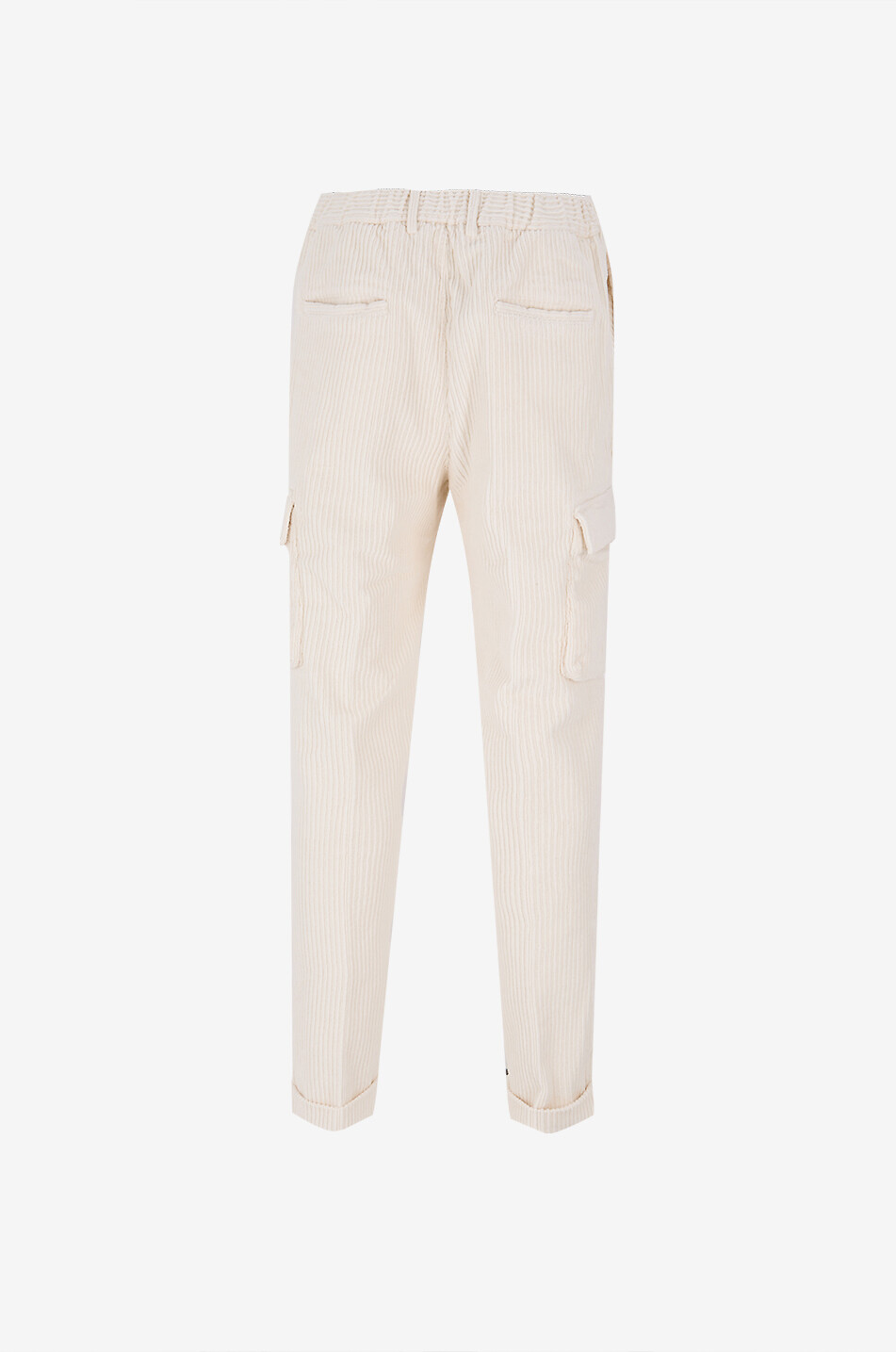 04651/ Cotton stretch corduroy cargo trousers Men EGGSHELL 2