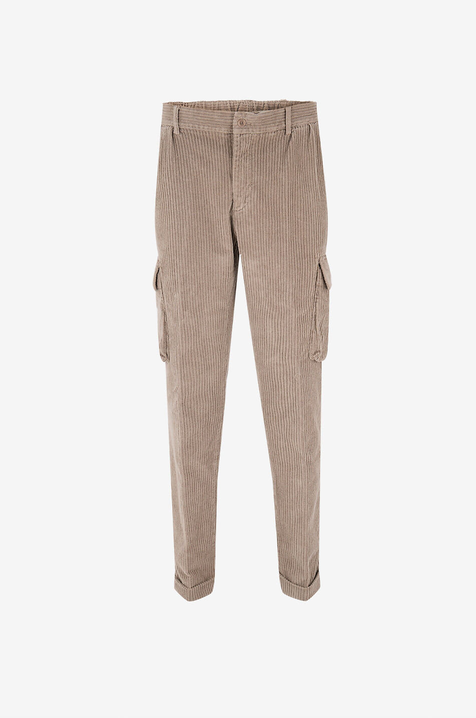 04651/ Cotton stretch corduroy cargo trousers Men BROWN 1
