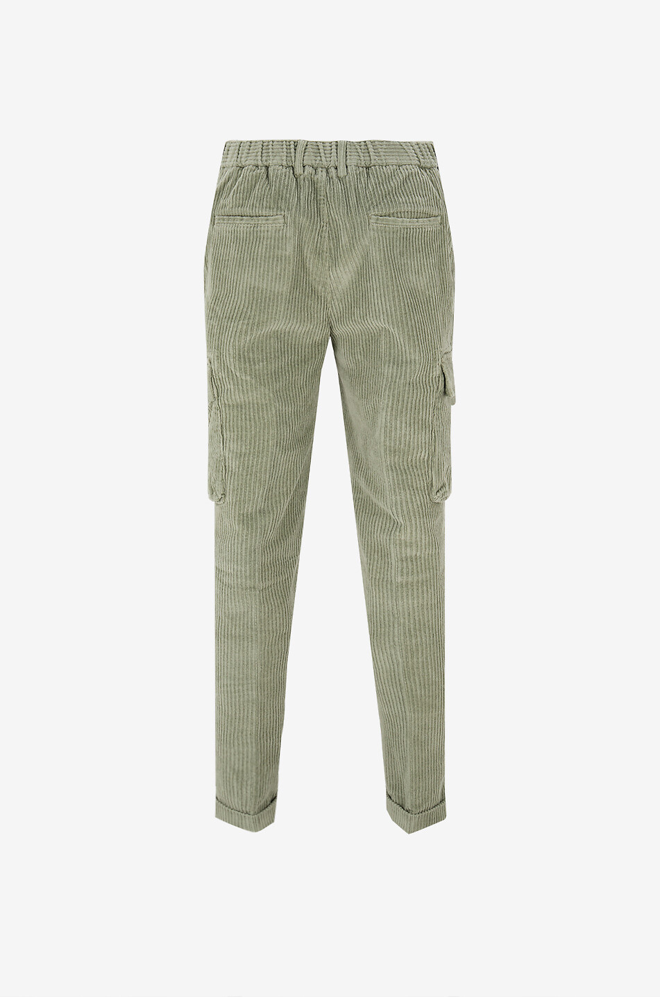 04651/ Cotton stretch corduroy cargo trousers Men MEDIUM GREEN 2