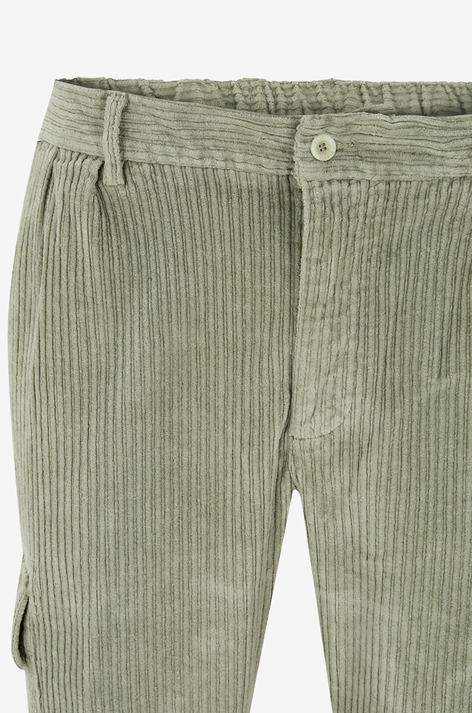 04651/ Cotton stretch corduroy cargo trousers Men MEDIUM GREEN 3