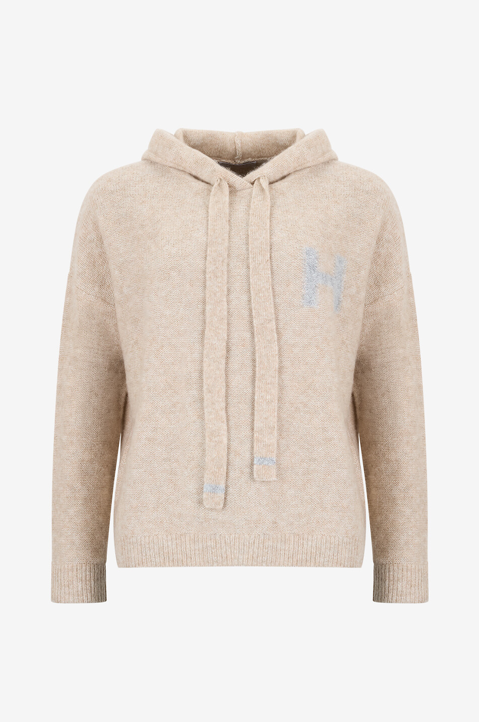 Pull à capuche en cachemire et coton monogramme H