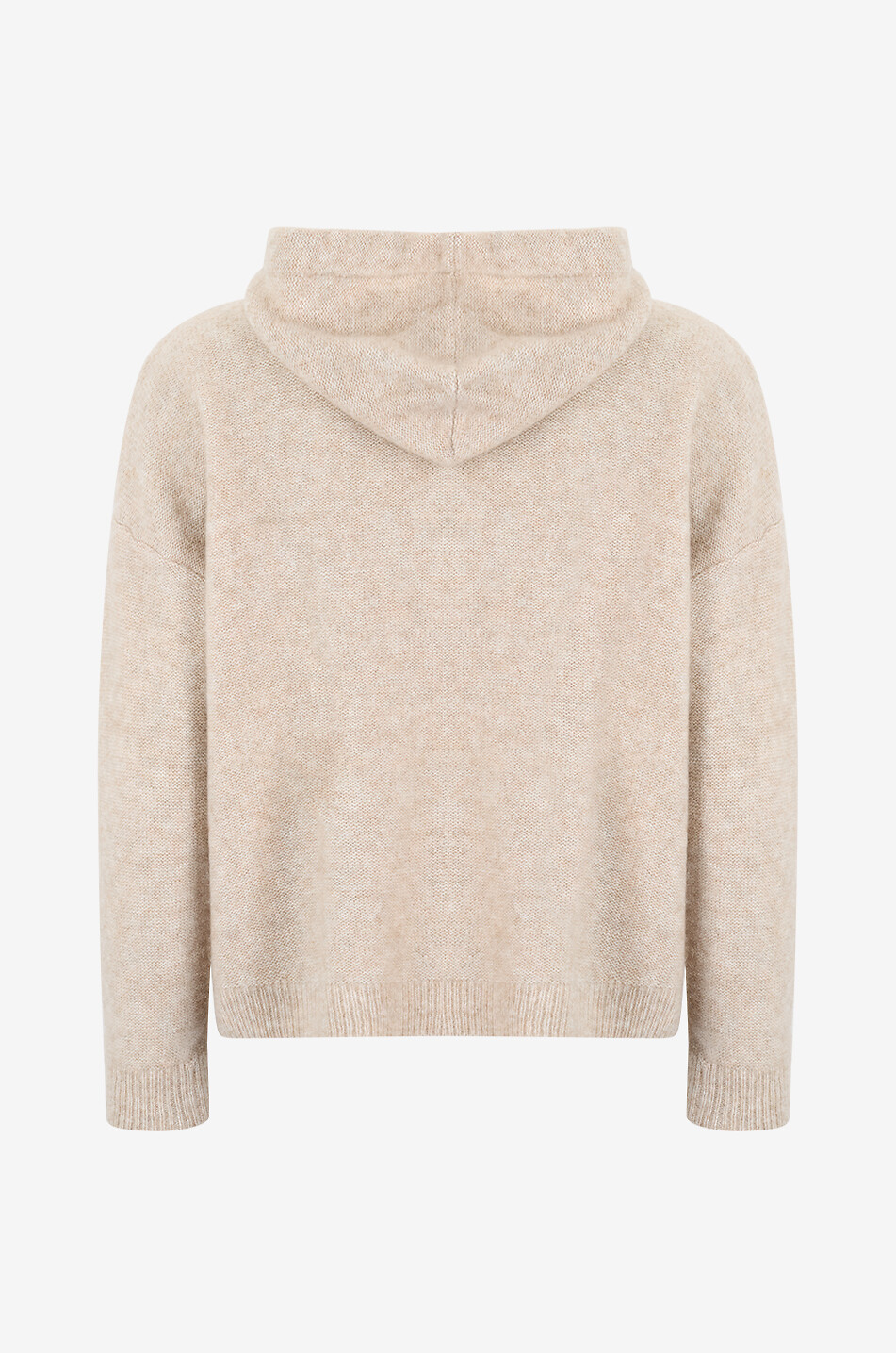 HEMISPHERE Pull à capuche en cachemire et coton monogramme H Femme BEIGE 2