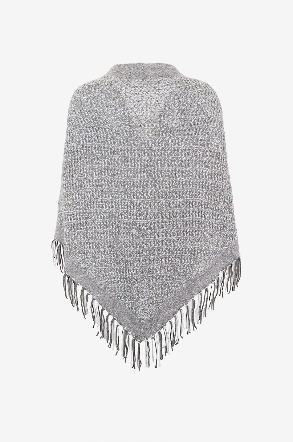 HEMISPHERE Triangular fringed cashmere and cotton cape Women MULTI COLOURED 2