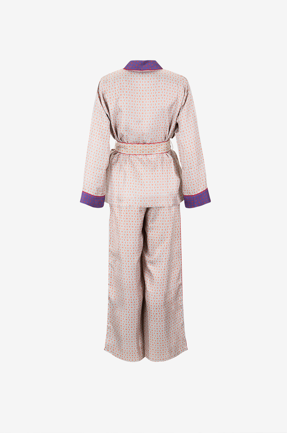 KARMA ON THE ROCKS Ary printed silk satin shawl collar pyjamas Women MULTI COLOURED 2