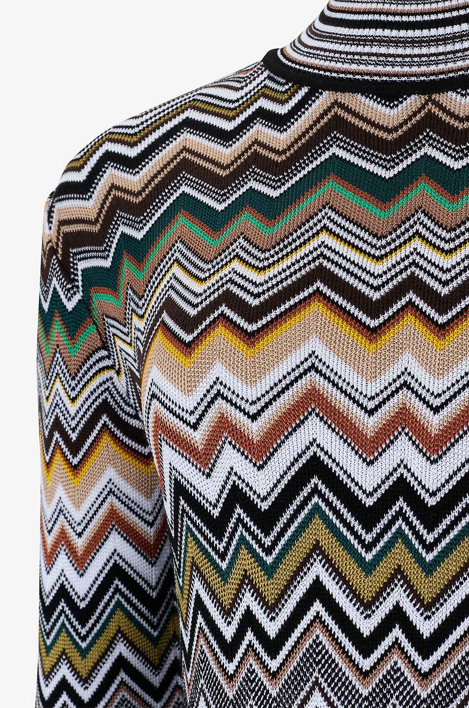 MISSONI High-neck herringbone knit midi dress Women MULTI COLOURED 3