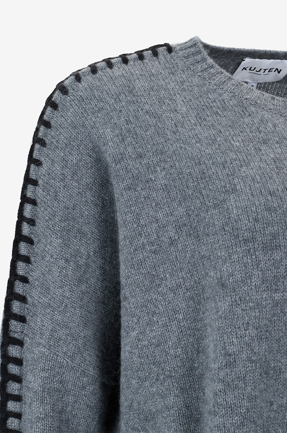 KUJTEN Pullover mit Rundhalsausschnitt aus Kaschmir Amea Damen GRAU 3