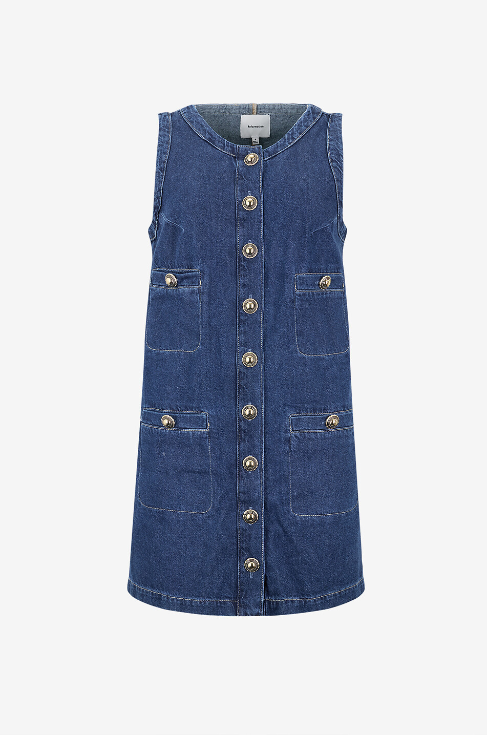reformation tropez denim mini dress sleeveless - - BLUE Size:S2 toddler flower girl dresses Hydrofera Blue TRANSFER® | Shop Make it mini