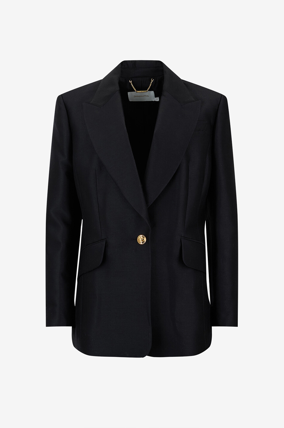 ZIMMERMANN Einreihiger Blazer aus Wolle und Seide Hypnotic Damen SCHWARZ 1