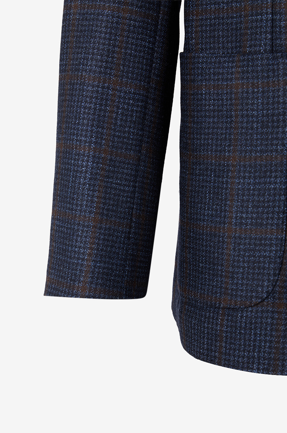 BONGENIE Hahnentritt-Blazer aus Schwurwoll- und Seidenmix Herren DUNKELBLAU 3