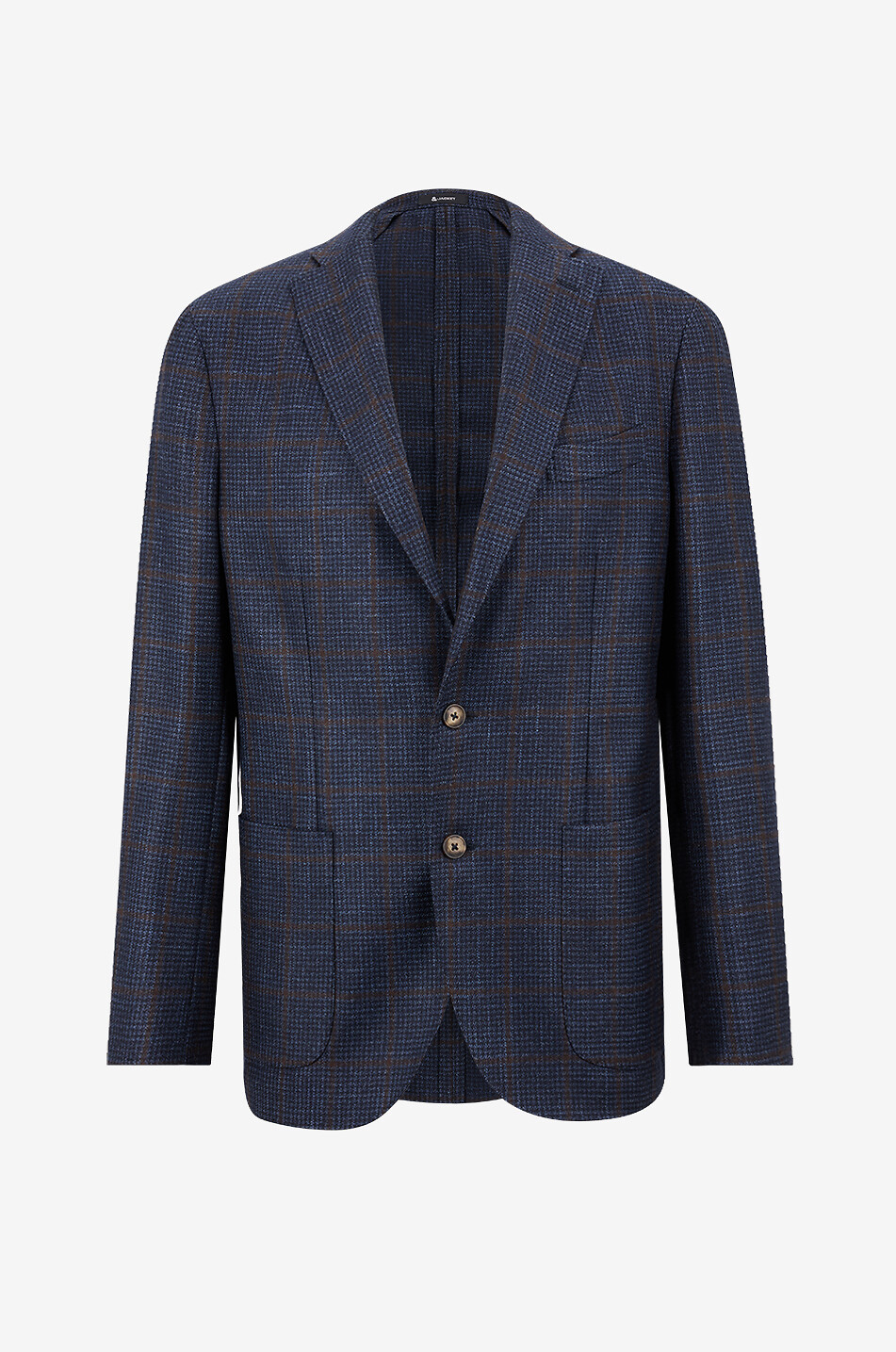 Hahnentritt-Blazer aus Schwurwoll- und Seidenmix