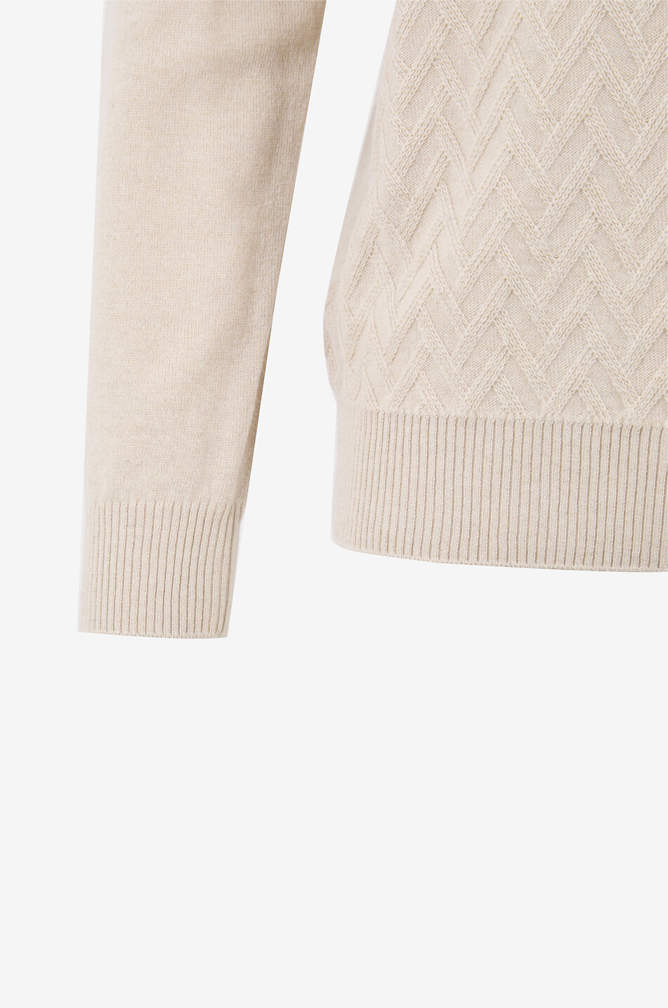 MAURIZIO BALDASSARI Pull à col rond en maille zigzag de laine et cachemire Homme MARRON 3