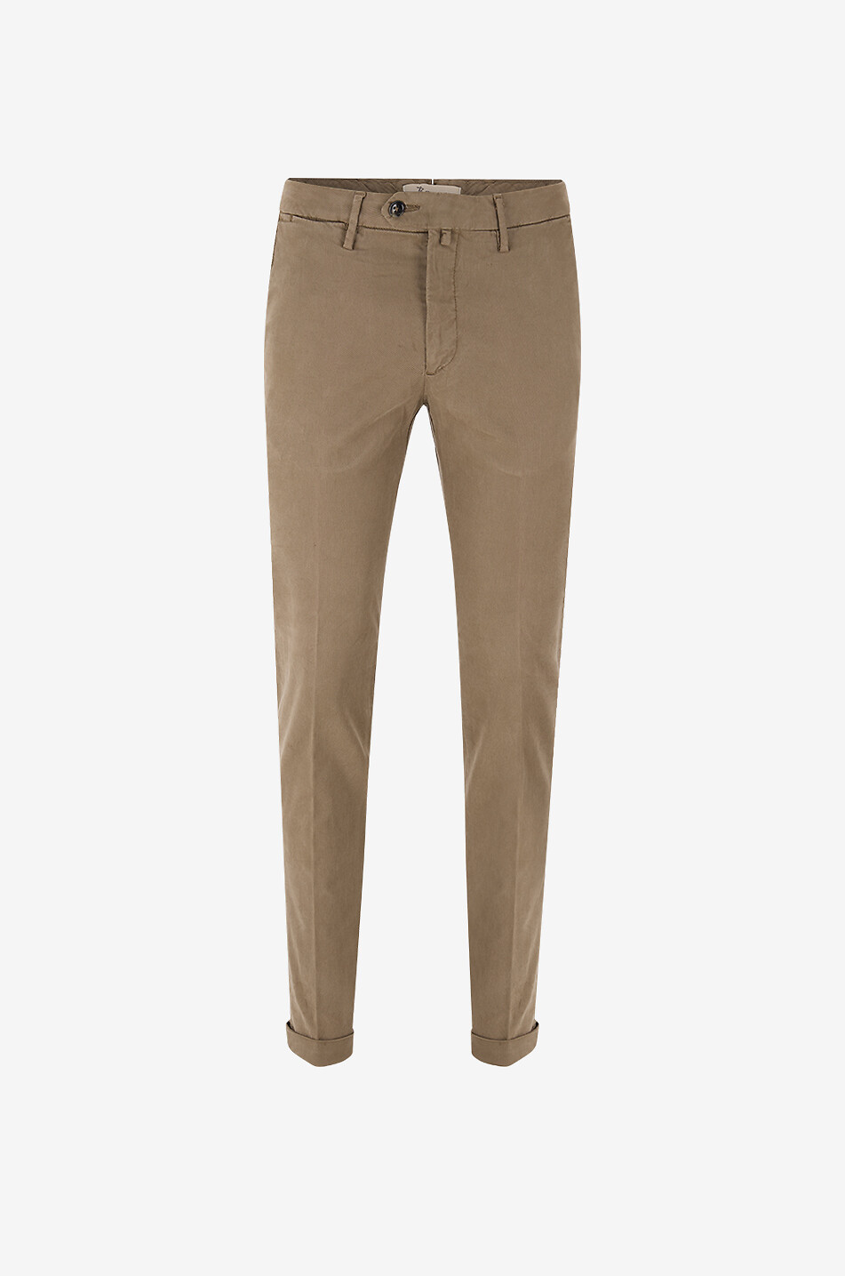 Cotton and silk blend slim fit chino trousers