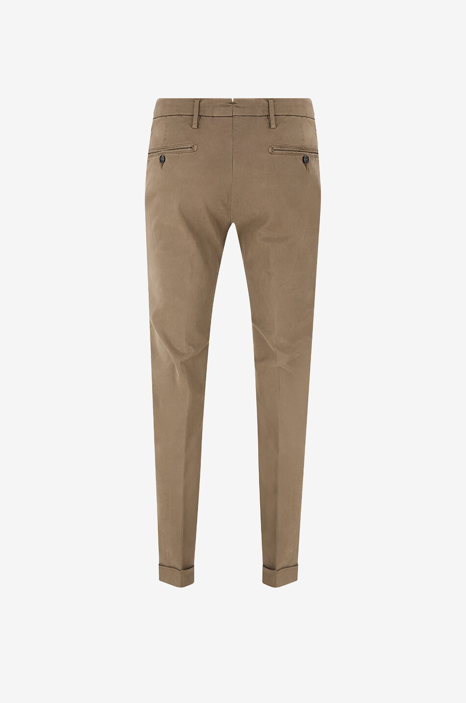 B SETTECENTO Cotton and silk blend slim fit chino trousers Men LIGHT BROWN 2