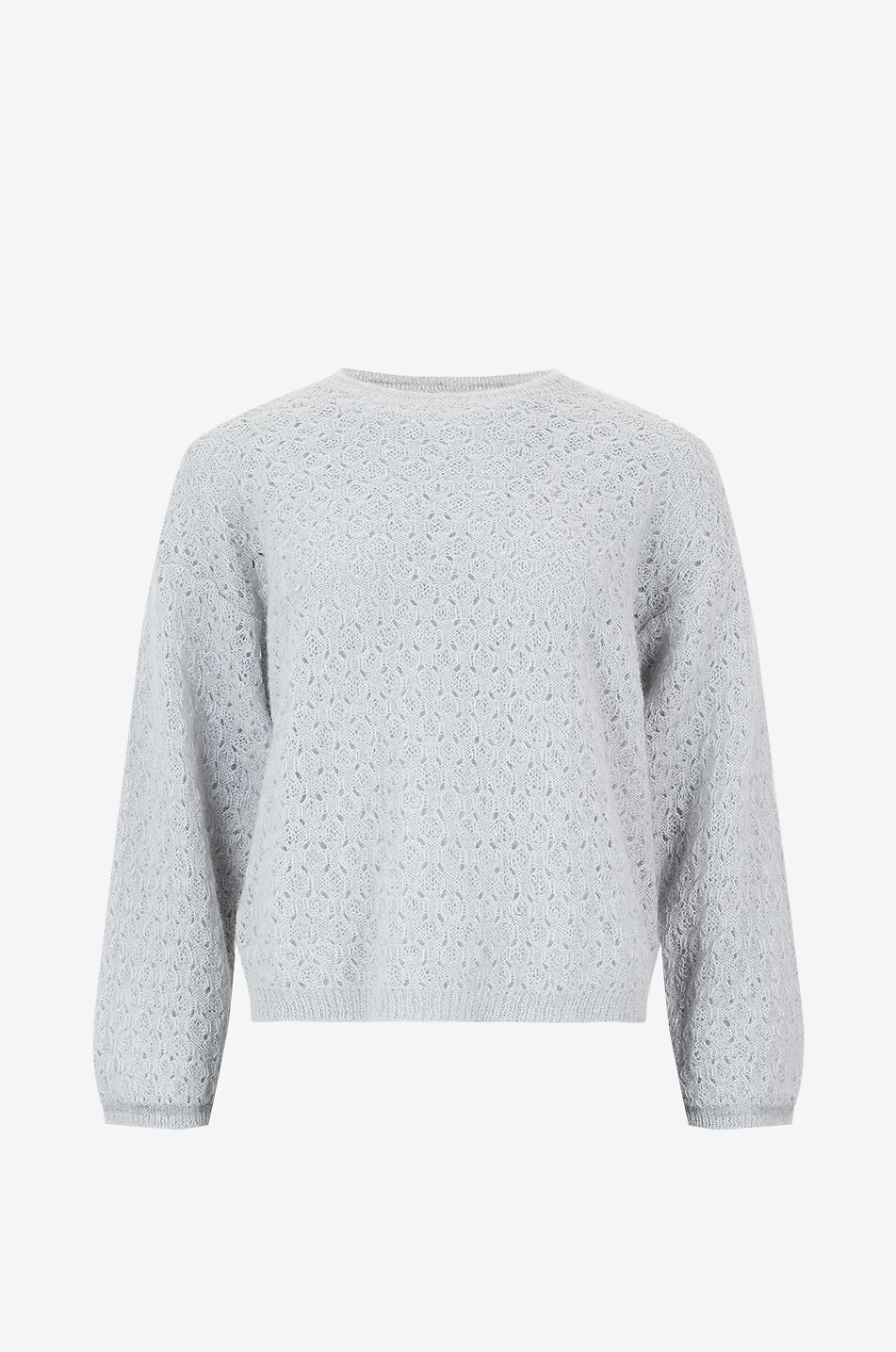 Alpaca and mohair loose openwork jumper