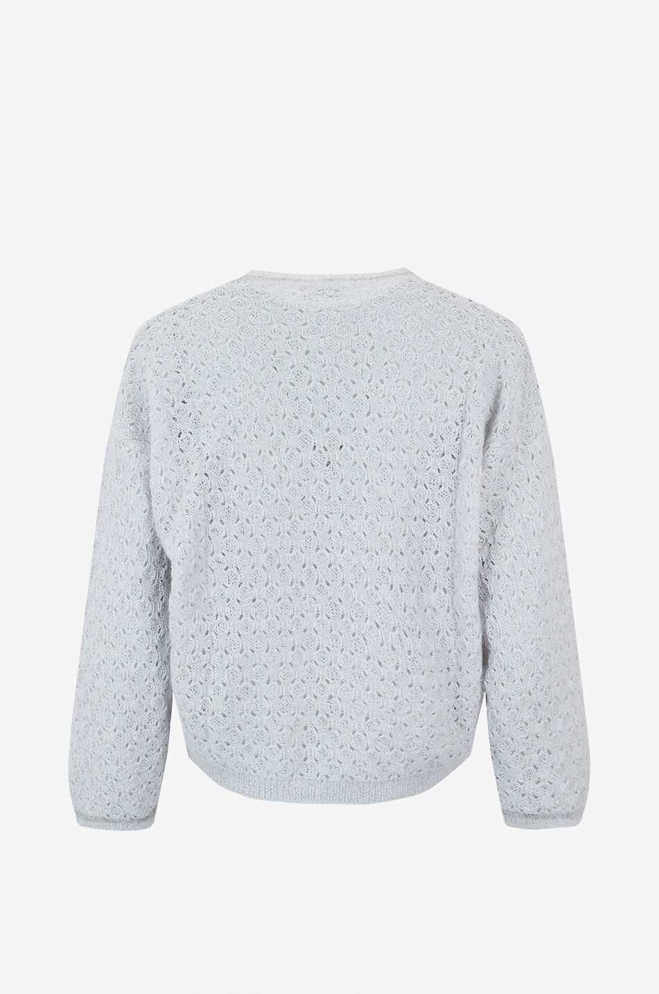 PANICALE Alpaca and mohair loose openwork jumper Women LIGHT GREY 2