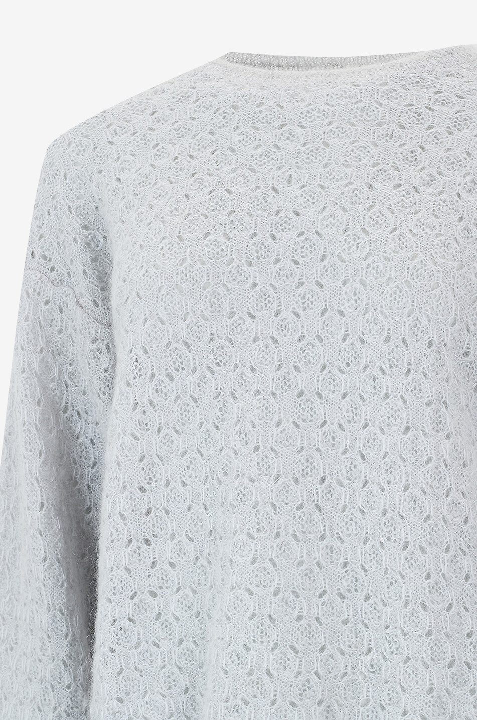 PANICALE Alpaca and mohair loose openwork jumper Women LIGHT GREY 3