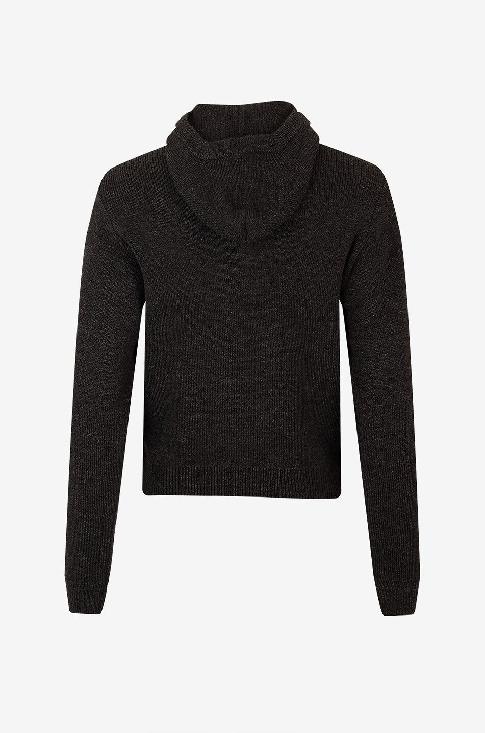 LEMAIRE Pull à capuche en laine et alpaga Femme GRIS FONCÉ 2