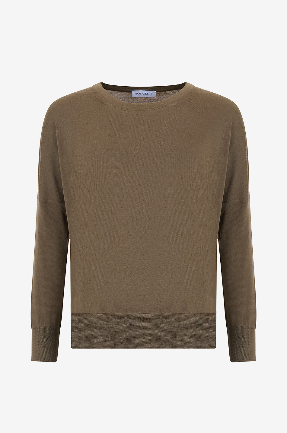 BONGENIE Strickpullover mit Rundhalsausschnitt und Seitenschlitzen Damen BRAUN 1