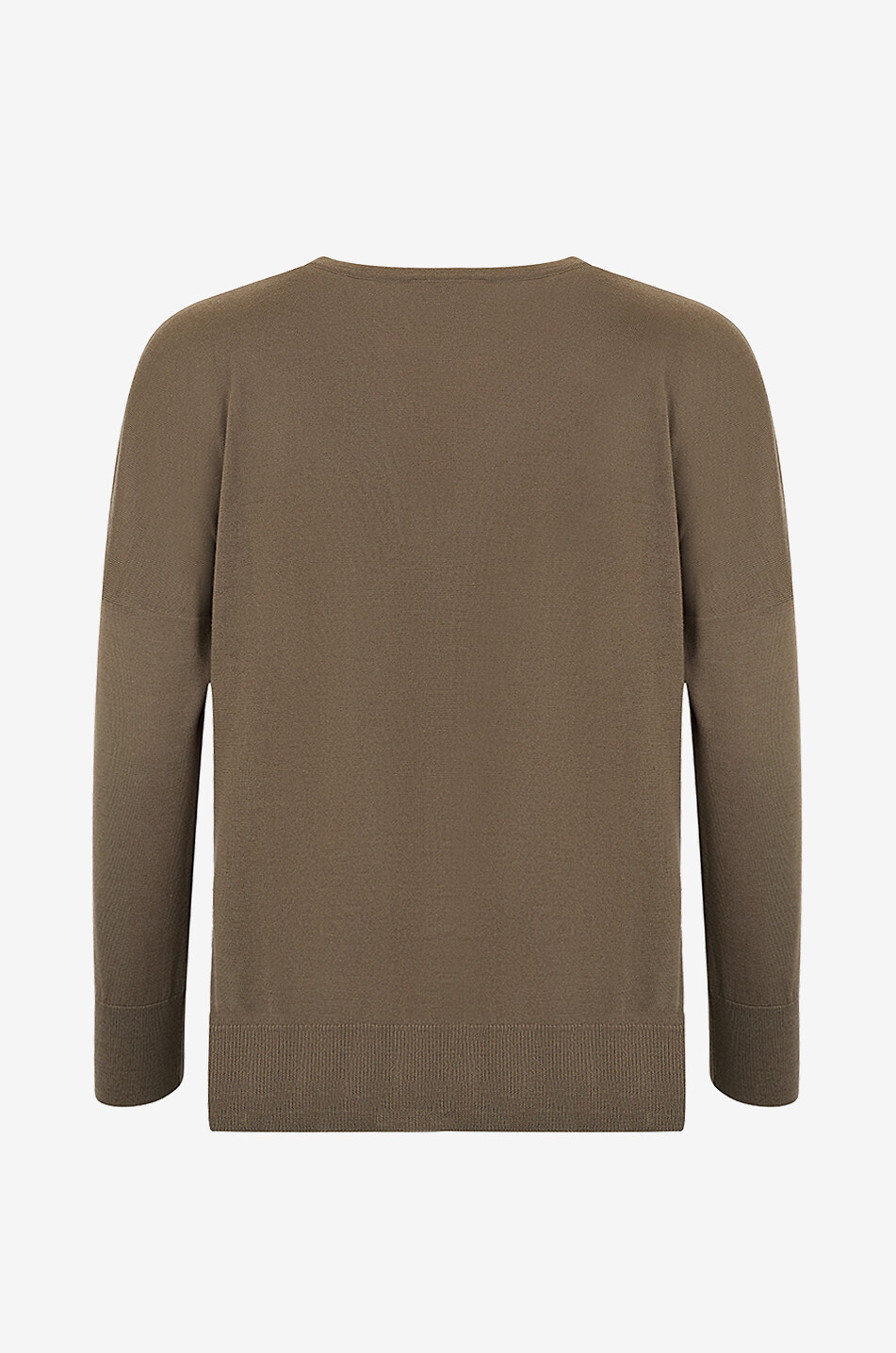 BONGENIE Strickpullover mit Rundhalsausschnitt und Seitenschlitzen Damen BRAUN 2