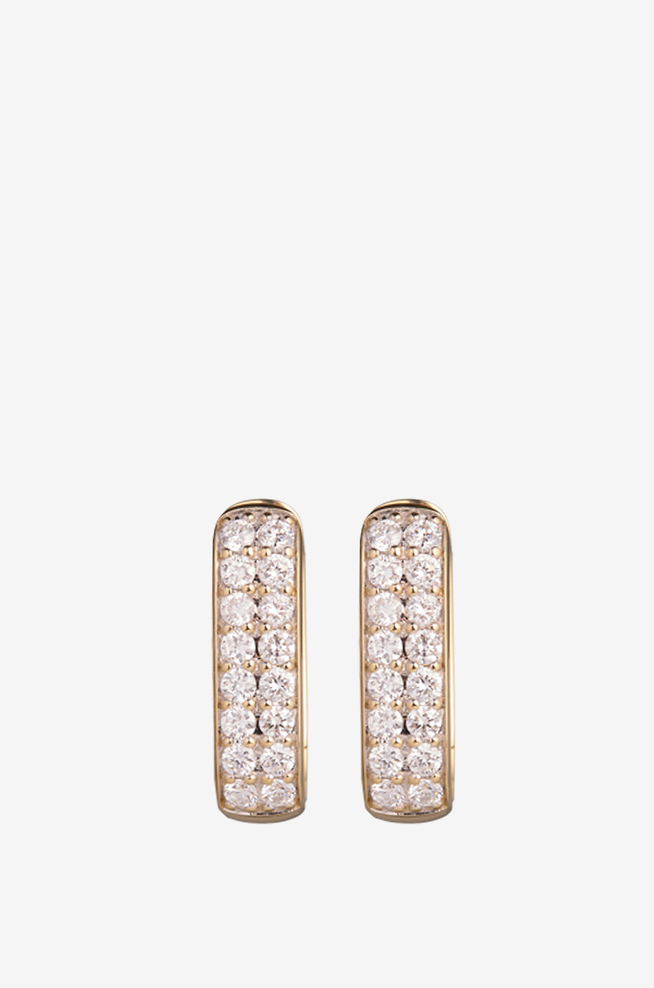 LOEV Gelbgoldcreolen mit Diamanten Allday Diamond Huggies 4mm Damen GOLDEN 1