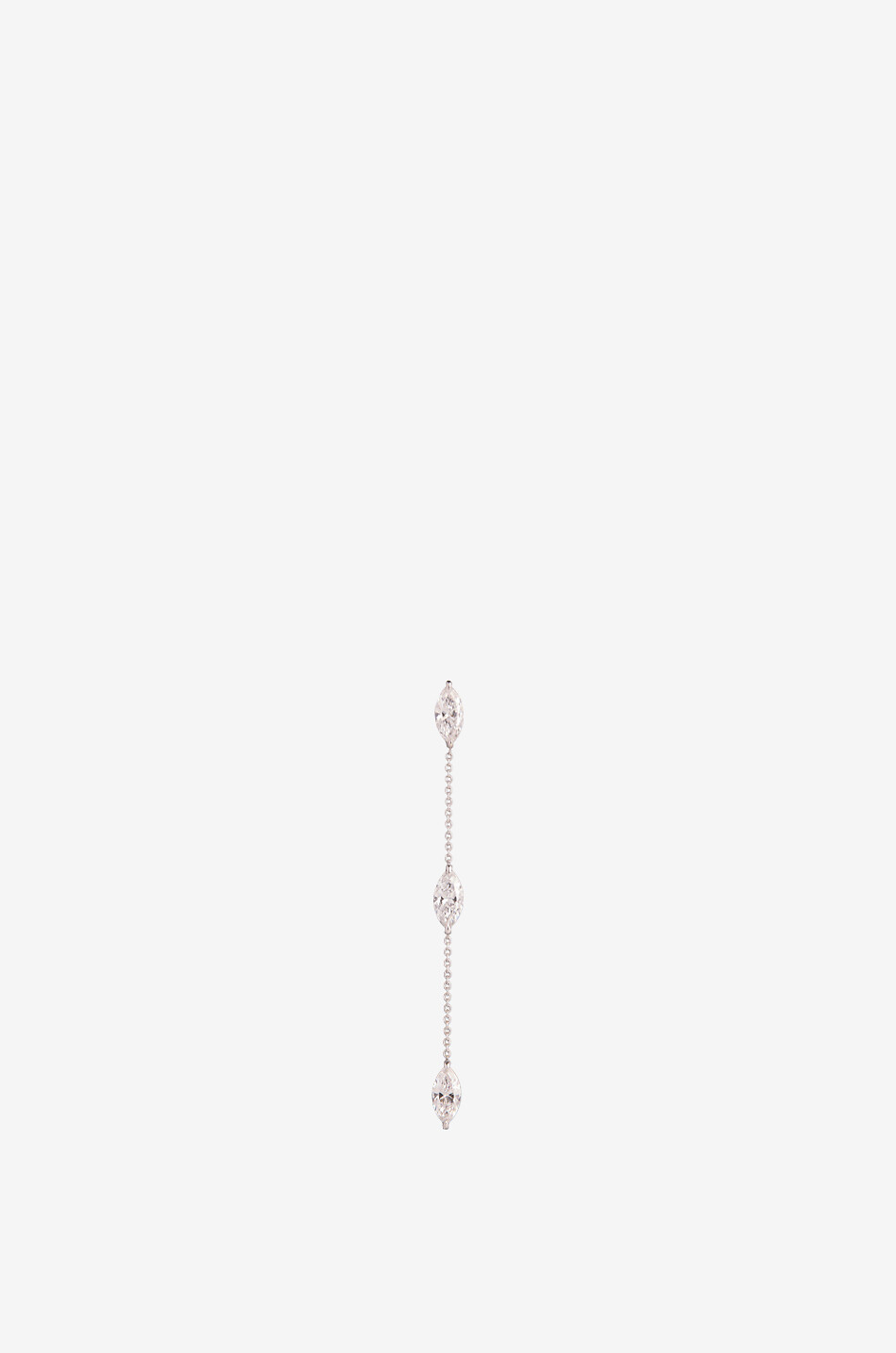LOEV Mono-boucle d'oreille chaîne en or blanc et diamants The Marquise Drop Femme ARGENT 1