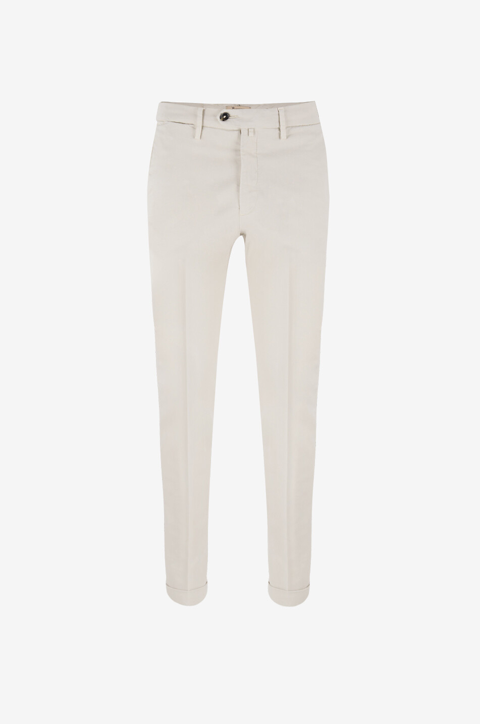 Pantalon chino slim en coton et soie mélangés