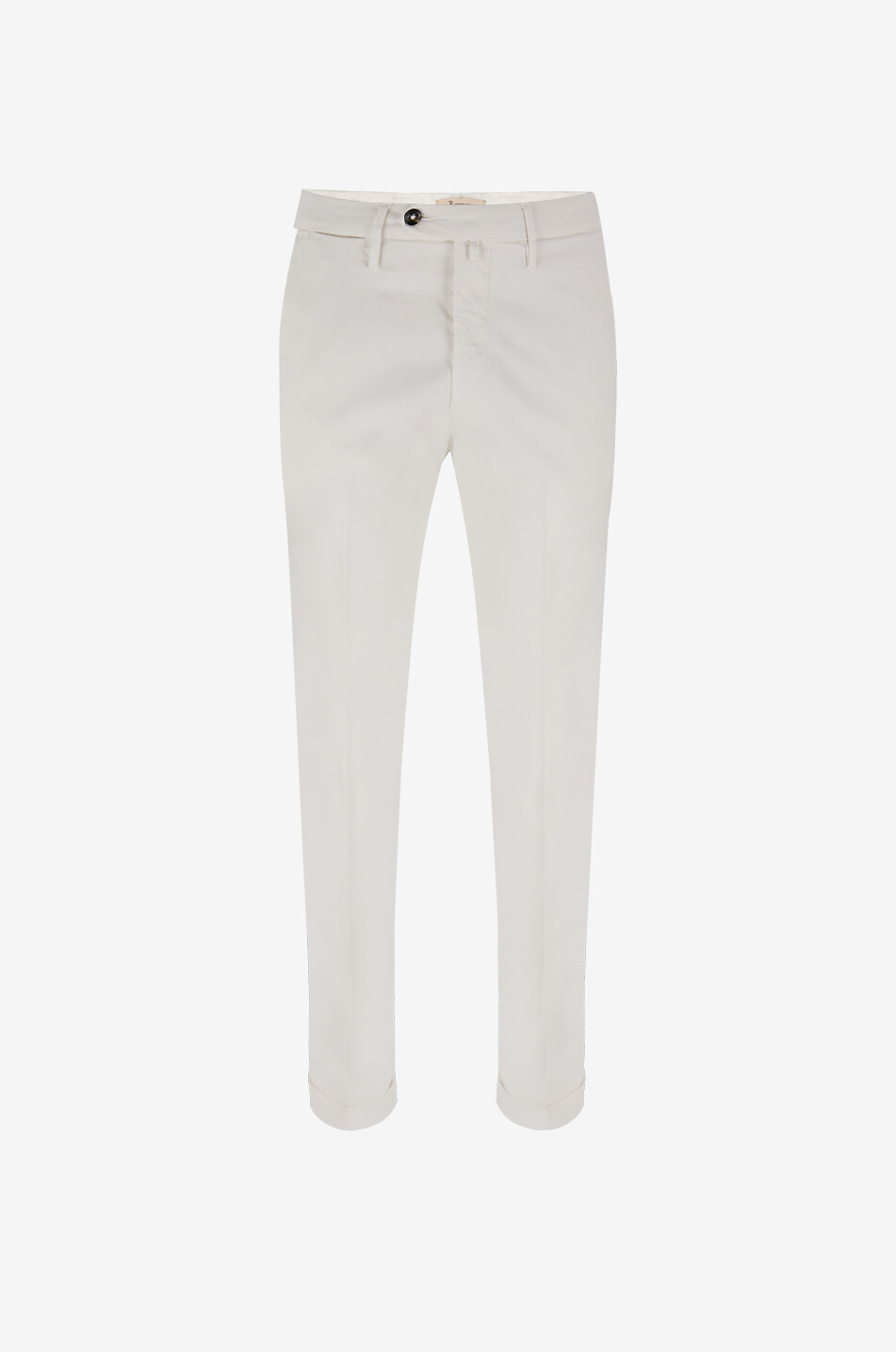B SETTECENTO Cotton and silk blend slim fit chino trousers Men EGGSHELL 1