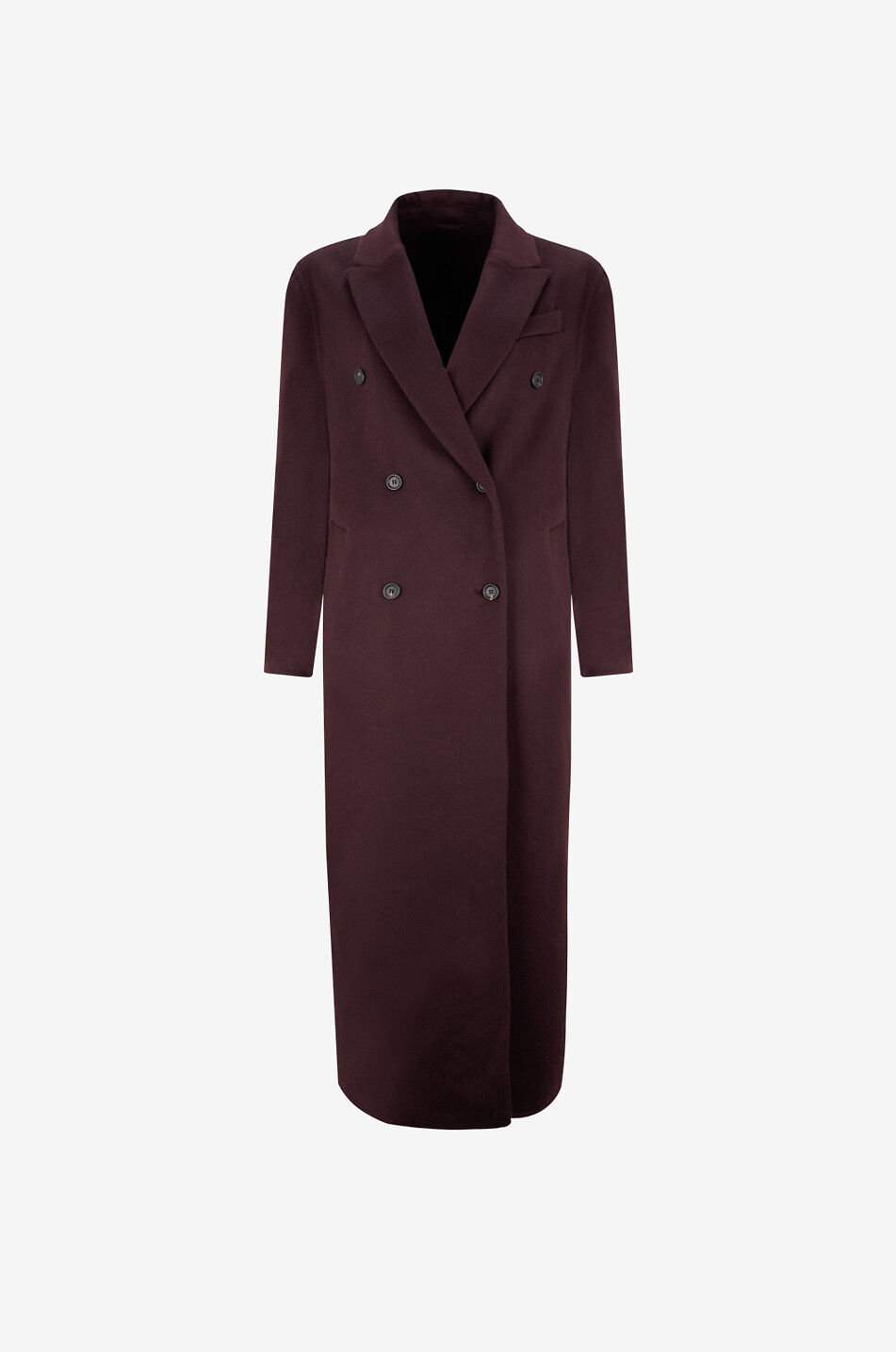 BRUNELLO CUCINELLI Doppellagiger zweireihiger Kaschmirmantel Monili Damen DUNKELROT 1