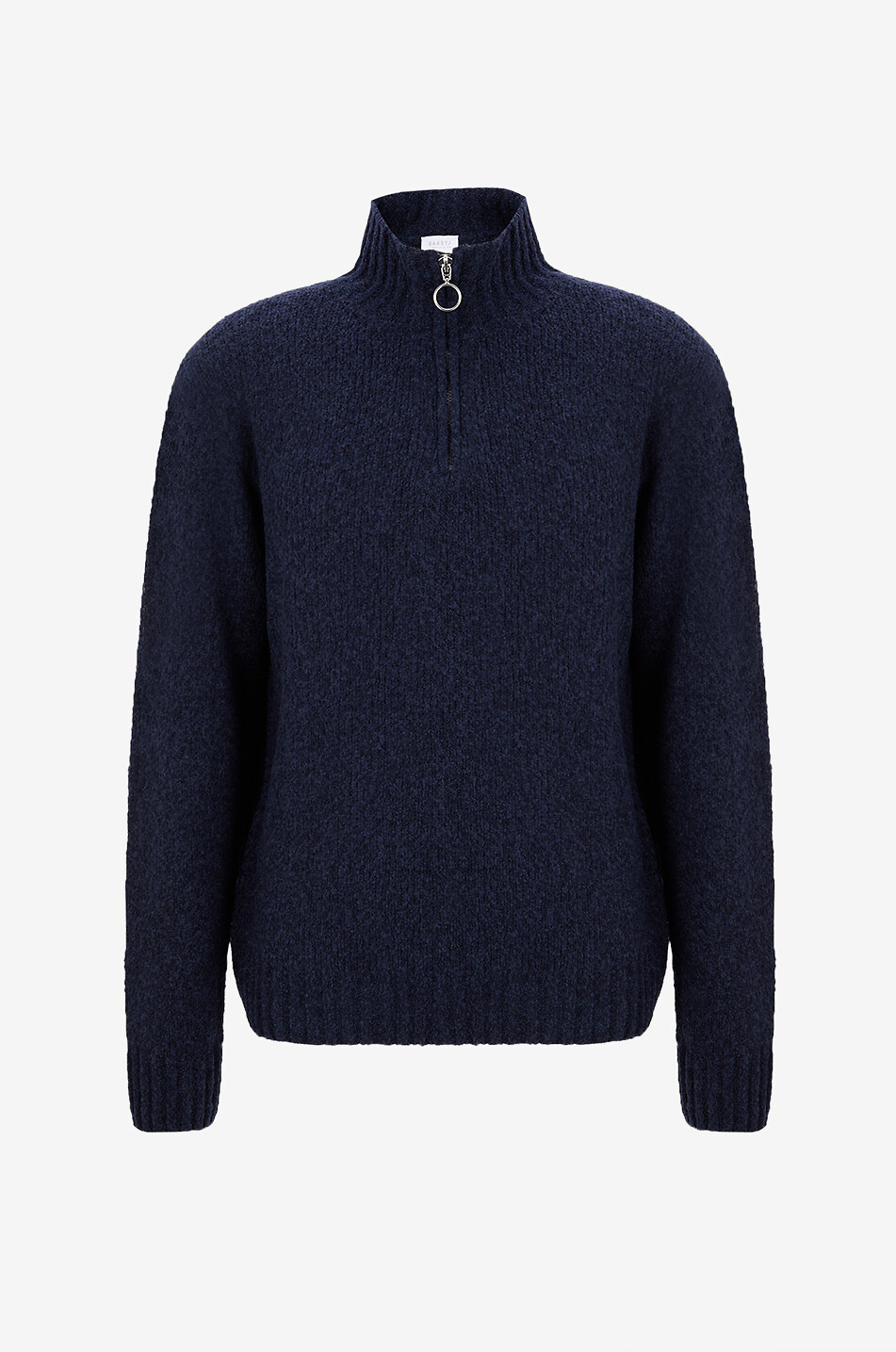 04651/ Pull à col montant zippé en maille Homme BLEU FONCE 1