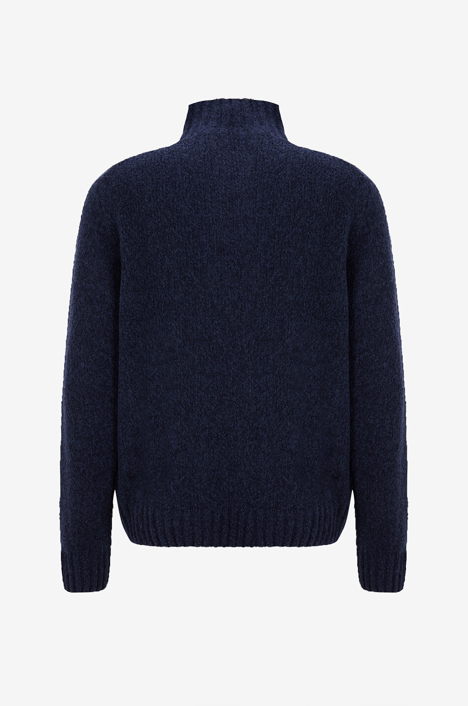 04651/ Pull à col montant zippé en maille Homme BLEU FONCE 2