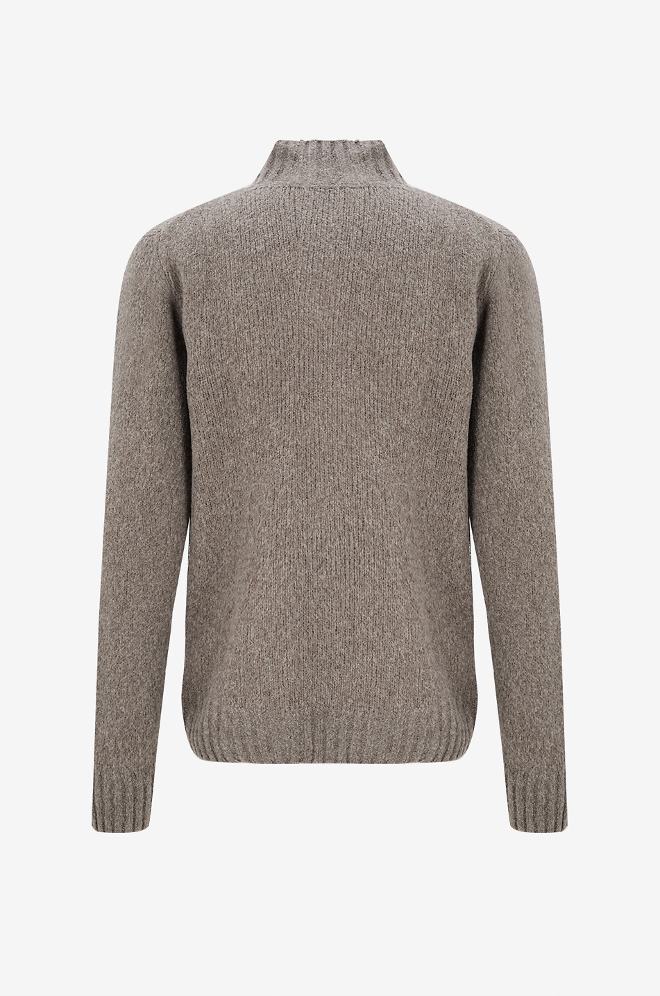 04651/ Pull à col montant zippé en maille Homme MARRON FONCÉ 2