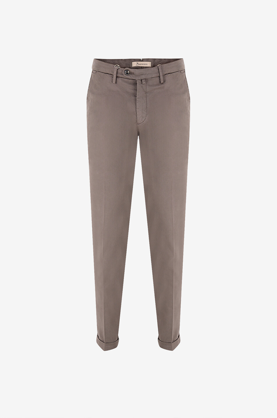 Cotton and silk blend slim fit chino trousers