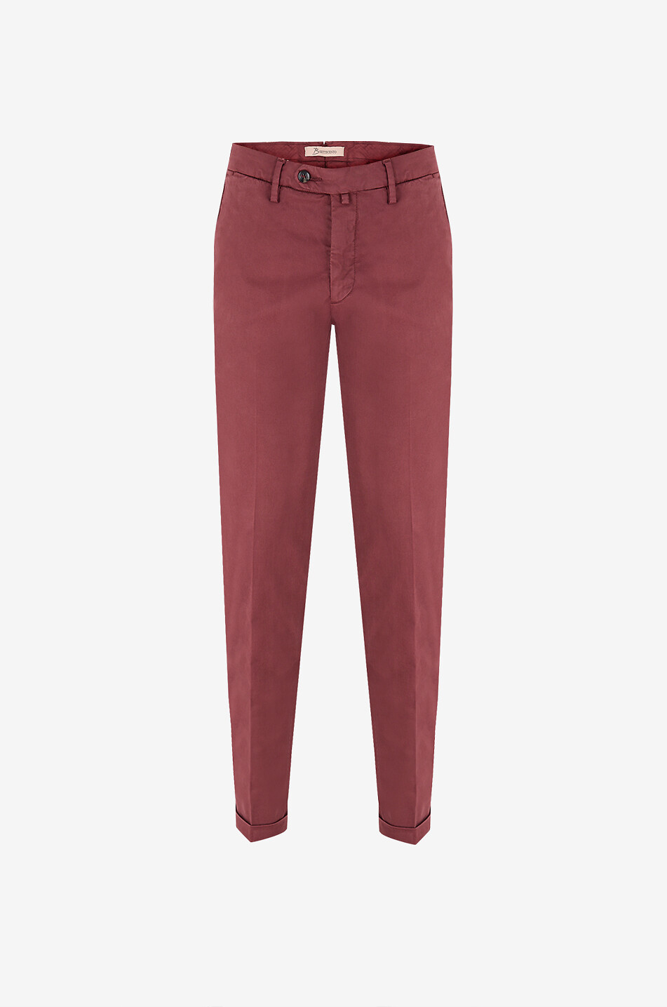 Cotton and silk blend slim fit chino trousers