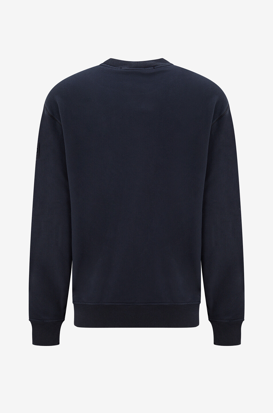 STONE ISLAND Sweat-shirt en molleton à col rond côtelé Homme BLEU FONCE 2