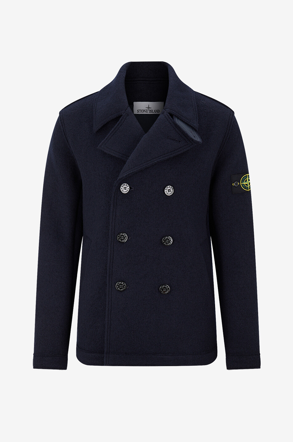 STONE ISLAND Zweireihiger Mantel aus Wolle Herren DUNKELBLAU 1