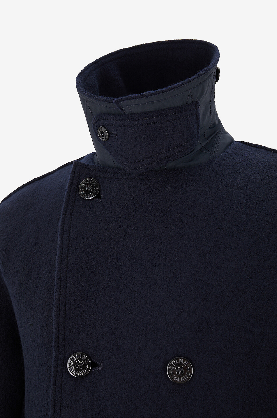 STONE ISLAND Zweireihiger Mantel aus Wolle Herren DUNKELBLAU 3