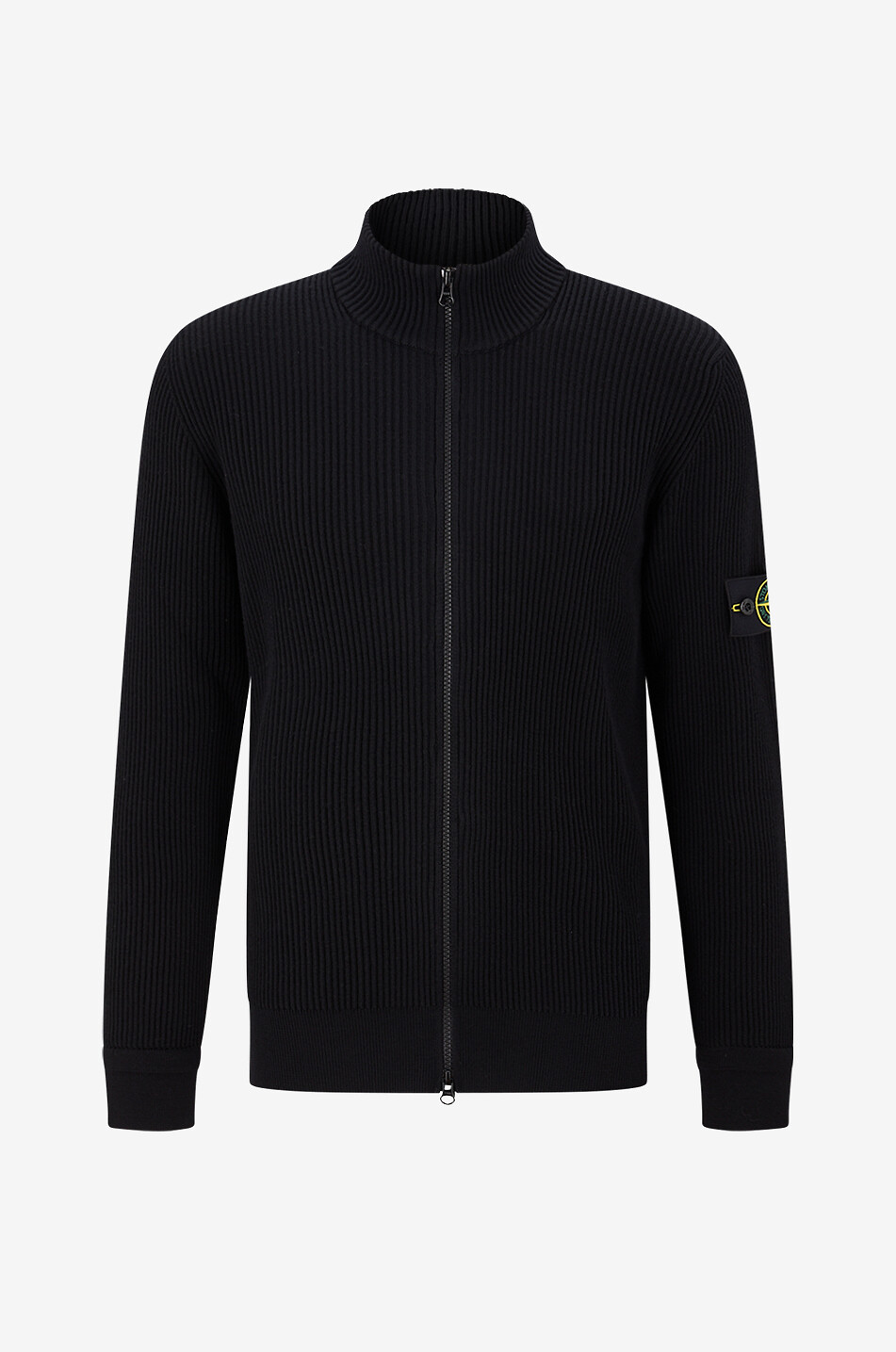 STONE ISLAND Cardigan en maille à col montant Homme NOIR 1