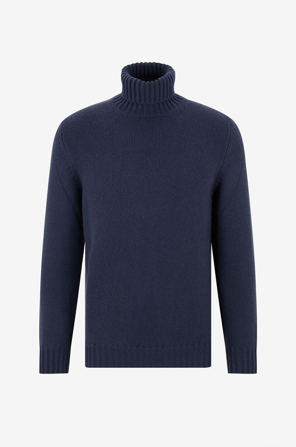 FEDELI Pull à col roulé en maille Homme BLEU MOYEN 1