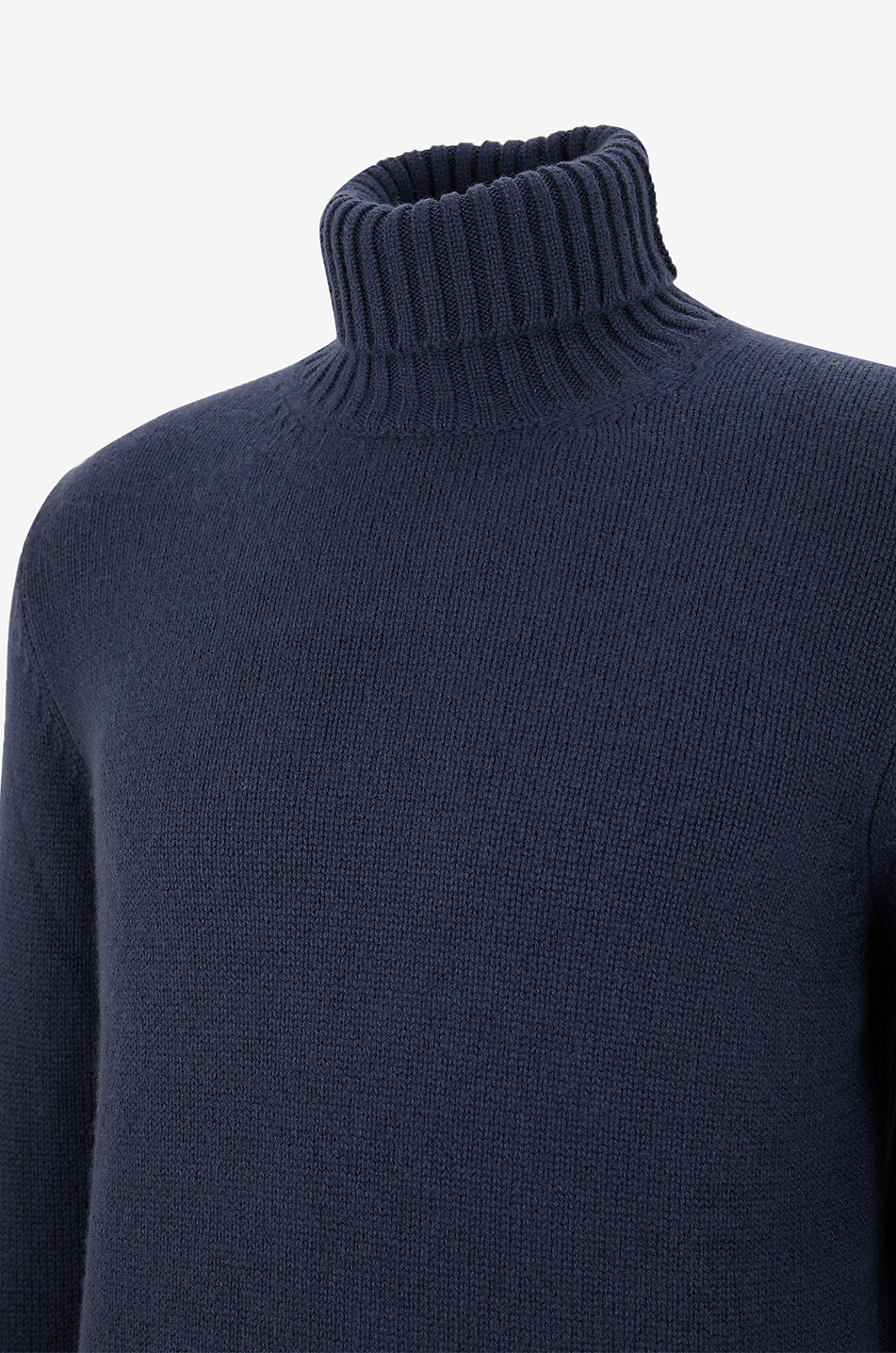 FEDELI Pull à col roulé en maille Homme BLEU MOYEN 3