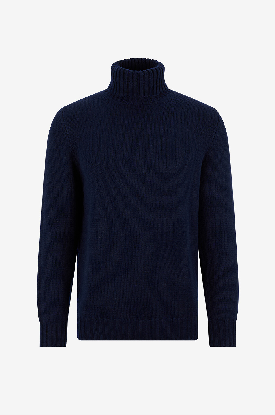 FEDELI Pull à col roulé en maille Homme BLEU FONCE 1
